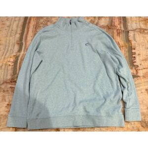 Southern Tide Mens Pullover Sweater Light Blue The Skipjack Quarter Zip Size XL